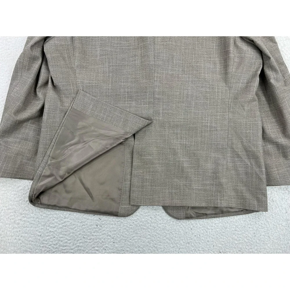 Michael Kors Blazer Mens 46R Beige Plaid Tweed Stretch Sport Coat 2 Button